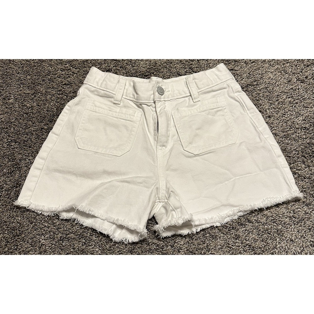 Old Navy Girls Denim Shorts - 12 - White - Adjustable Waist